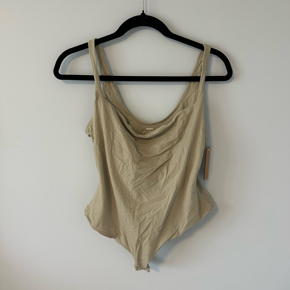 Skims Fits Everybody Square Neck Bodysuit in Talc